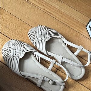 Beige Woven Women's Sandals